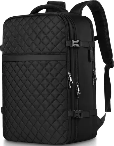 Miniatura 15 de MOMUVO Mochila de viaje para mujer, mochila de mano aprobada por aerolíneas, mochila para laptop de 15.6 pulgadas con puerto de carga USB, mochila