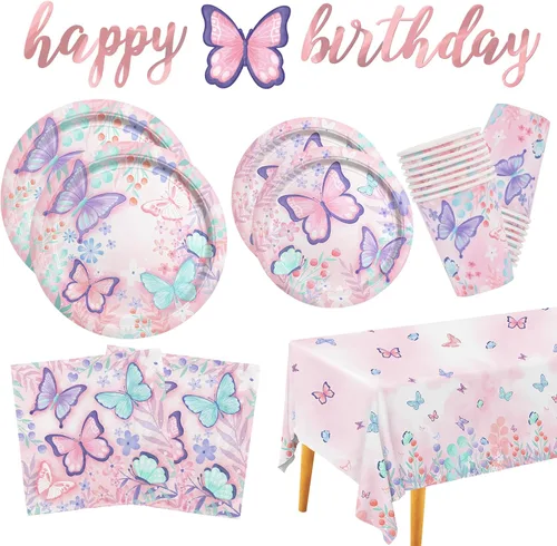 Miniatura 9 de Suministros para fiestas musicales, platos de papel desechables, servilletas, vasos, mantel y pancarta para niñas y niños, decoración de cumpleaños