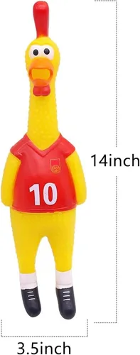 Miniatura 2 de POPLAY Pollo Gritón, Juguetes de Goma Chirriante para Perros, Juguetes de Novedad para Bromas para Niños y Adultos