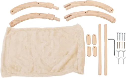 Hamaca de madera para gatos, plegable y extraíble, transpirable y antideslizante, elevada para todas las estaciones, cama columpio adecuada para