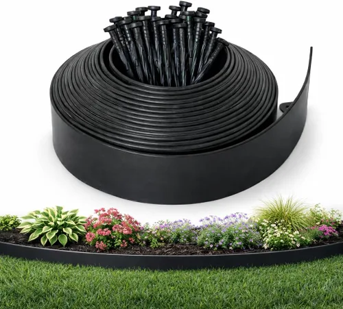 Miniatura 15 de Gardzen Kit de Bordes para Paisajismo de 1.5" x 20', Borde de Jardín y Césped Sin Excavación con 24 Piezas de Estacas, Borde Flexible para Cama