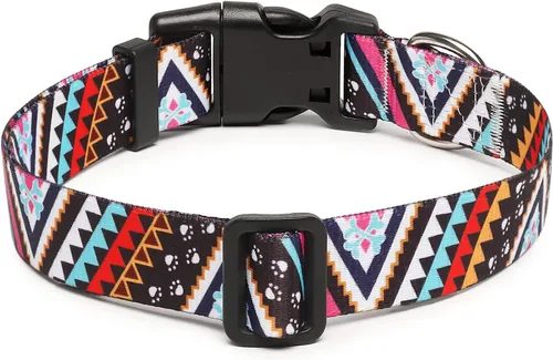 Miniatura 102 de Mercano Collar ajustable para perro, patrones de diseño especial, nailon suave, cómodo y resistente, collar para mascotas para perros pequeños
