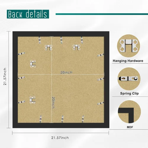 Miniatura 8 de Picrit Paquete de 3 portarretratos de 20 x 20 pulgadas, póster de 16 x 16 pulgadas con paspartú o de 20 x 20 pulgadas sin paspartú para montaje