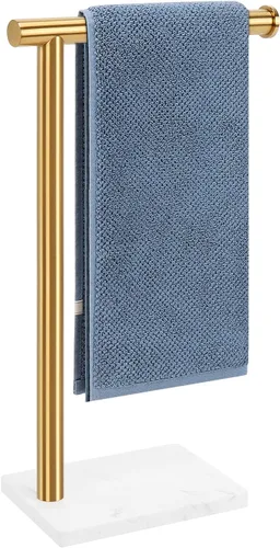 Miniatura 11 de Toallero de Mano, Soporte de Toalla de Mano para Baño con Base de Mármol, Barra de Toallero de Mano en Forma de L de Acero Inoxidable 304