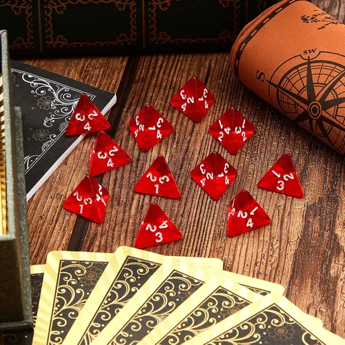 Miniatura 3 de Juexica 48 dados D4 de cuatro caras de 0.78 pulgadas a granel, cono transparente poliédrico, mini mini para actividades de mesa y tablero, fiesta