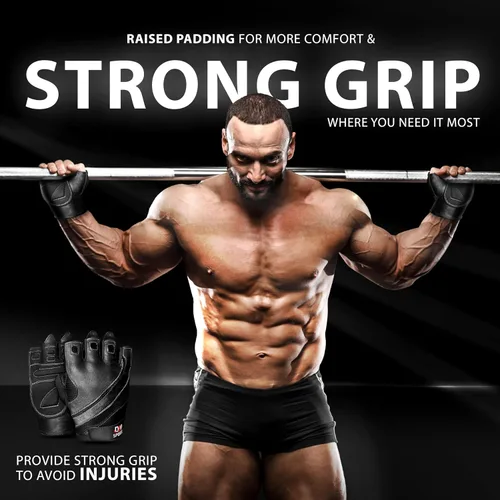 Miniatura 4 de DXM SPORTS Guantes de entrenamiento para hombres, guantes de levantamiento de pesas de gimnasio con soporte para muñeca, transpirables, guantes