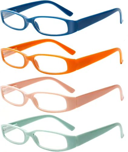 Miniatura 14 de Kerecsen Gafas de lectura para mujer, 4 pares de lectores de bisagra de resorte a la moda paquete de 4