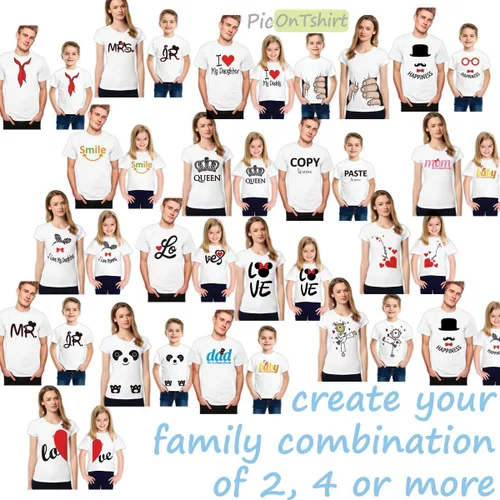 Miniatura 5 de picontshirt Rey y la Reina Blanco Par Camisetas Negro Coronas