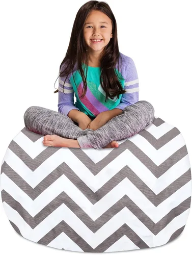 Miniatura 2 de Posh Creations - Funda para silla puff de almacenamiento de animales de peluche para niños, organizador de juguetes de niños, XL de 48 pulgadas