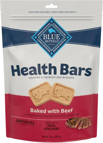 Miniatura 21 de Blue Buffalo Health Bars - Galletas crujientes de tocino, huevo y queso para perros, horneadas al horno con tocino real e ingredientes naturales