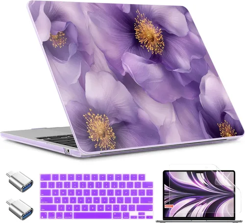 Miniatura 39 de TWOLSKOO Funda para MacBook Air de 15 pulgadas 2025 2024 2023 versión M4 A3241 M3 A3114 M2 A2941, carcasa rígida de plástico y protector