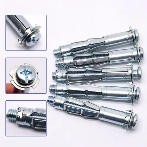 Miniatura 3 de Anclajes de Pared Huecos con Tornillos de Servicio Pesado, Pernos Molly de Acero al Carbono Galvanizado en Zinc Anclajes de Pared para Paneles
