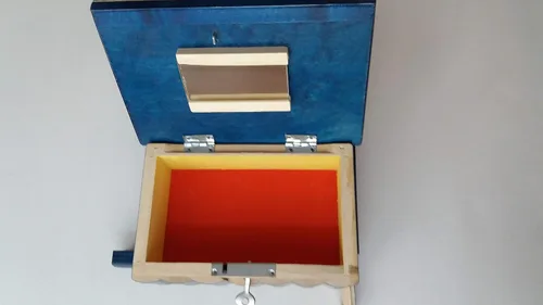 Miniatura 6 de Bonita caja de madera misteriosa, hecha a mano, tallados complejos, Azul