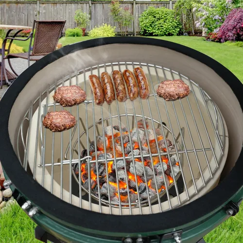 Miniatura 7 de onlyfire Canasta de cenizas de carbón para Huevo Verde Grande pequeño, contenedor de carbón de acero inoxidable con asas, accesorios para parrilla