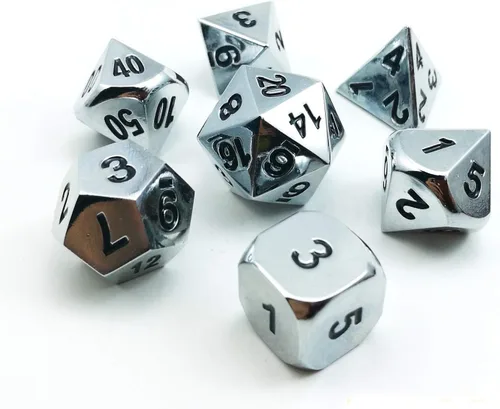 Miniatura 8 de Bescon Antiguo Latón Sólido Metal Poliédrico D&D dados Set de 7 cobre antiguo Metal RPG Juego de rol Juego de dados 7pcs Set
