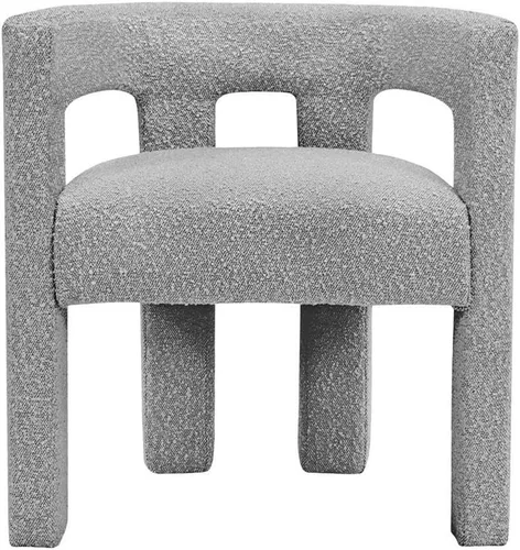 Miniatura 12 de Meridian Furniture Colección Athena Moderna Contemporánea Silla de Acento Comedor Tapizada en Tela Boucle, 25" An x 21" Pr x 27" Al, Negro