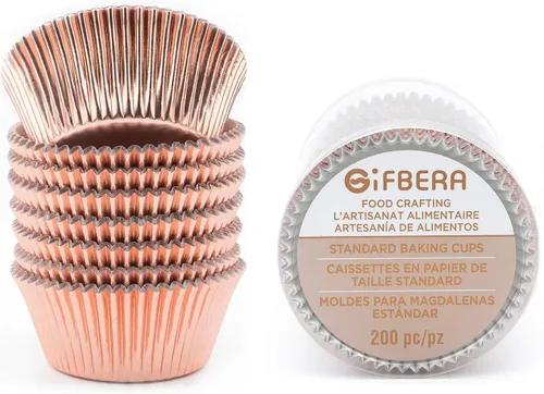 Miniatura 13 de Gifbera - Forros de magdalenas de papel metálico/forros de magdalenas de papel de aluminio, tazas de hornear estándar de papel metálico, 200