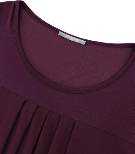 Miniatura 2 de Furnex Blusa de manga corta para mujer, de malla plisada, blusas florales de verano