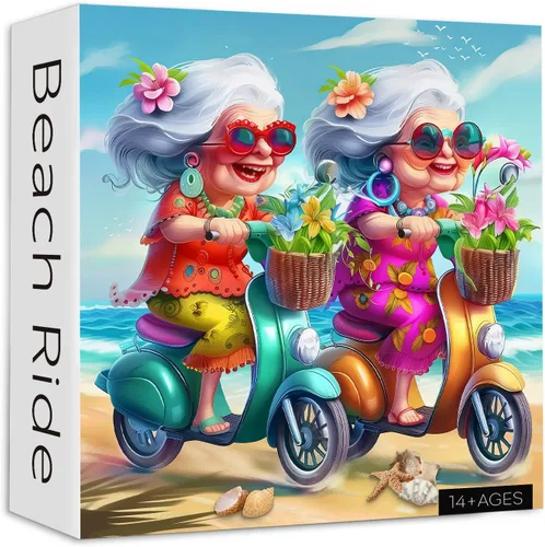 Rompecabezas de 1000 piezas de playa de verano para adultos, rompecabezas de paseo de playa divertidos de PICKFORU, rompecabezas únicos y difíciles