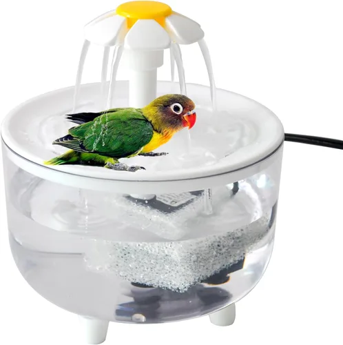 Miniatura 7 de Baño Automático para Pájaros, Bañera de Loro con Fuente de Pétalos Filtro Circulante Jaula Baño de Pájaros Ducha Cacatúa Baño de Pájaros