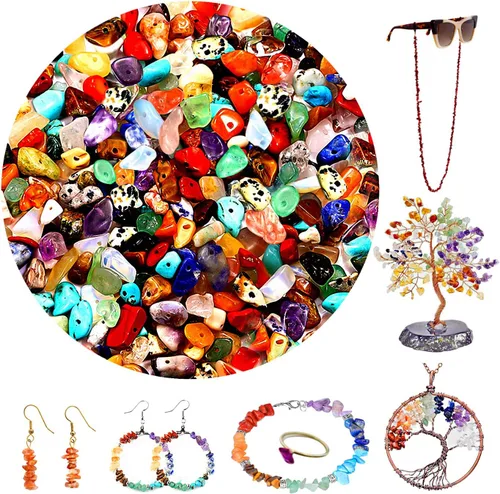 Miniatura 17 de Cuentas de piedra natural para la fabricación de joyas, cuentas sueltas de piedras preciosas irregulares, piezas de cristal trituradas, cuentas
