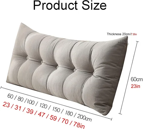 Miniatura 7 de Respaldo rectangular grande para cabecero, cojines de respaldo para cama, sofá, respaldo de cuña para respaldo, cojines lumbares, almohada