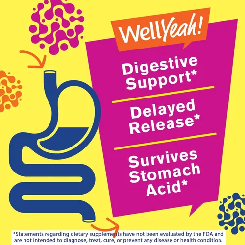 Miniatura 3 de WellYeah Gomitas de probióticos para niños, 10 mil millones de UFC, para la salud intestinal, la salud inmunológica y el apoyo digestivo, suplemento