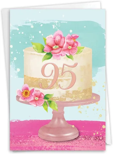 Miniatura 8 de NobleWorks - Tarjeta de feliz cumpleaños del 95º hito - Tarjeta divertida para niños de 95 años, humor para personas mayores - Ecuación de edad 95