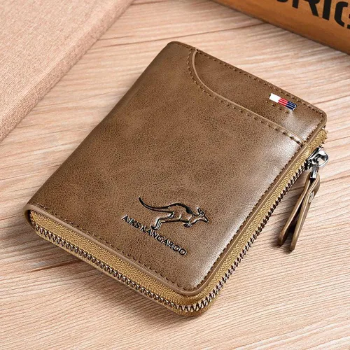Miniatura 5 de Reshline - Cartera de bloqueo RFID para hombre Caqui Vintage