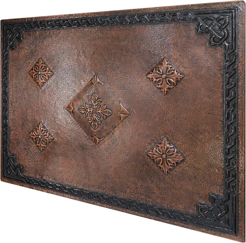 Miniatura 3 de Kitchen Backsplash, Diamonds with Celtic Border Copper Backsplash, Victorian Copper Backsplash Panel, Handmade Copper Backsplash Tile, Indoor