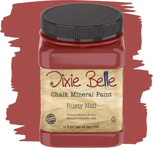 Miniatura 310 de Dixie Belle Paint Company - Pintura con acabado de tiza para muebles, color negro (Caviar), 1 galón, 128 fl oz, pintura mineral color rosa intenso