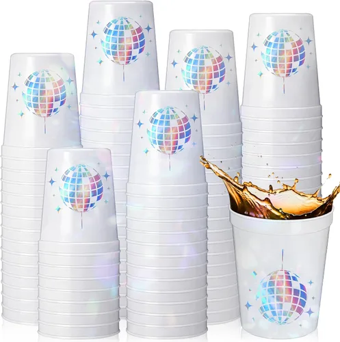 Miniatura 8 de Tioncy 50 vasos de plástico de 16 onzas para fiesta de discoteca para despedida de soltera, vasos reutilizables a granel de los años 70, 80, 90