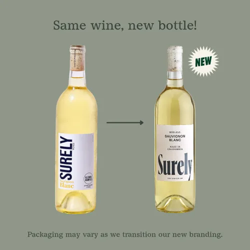Miniatura 6 de Surely Vino sin alcohol, desalcoholizado California Sauvignon Blanc, 0.11 oz de azúcar, 50 calorías, sin gluten, sabe como lo real sin la resaca