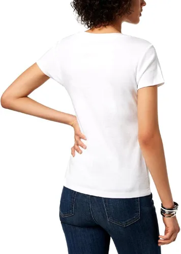 Miniatura 2 de Tommy Hilfiger Camiseta de manga corta con cuello redondo para mujer, Rojo