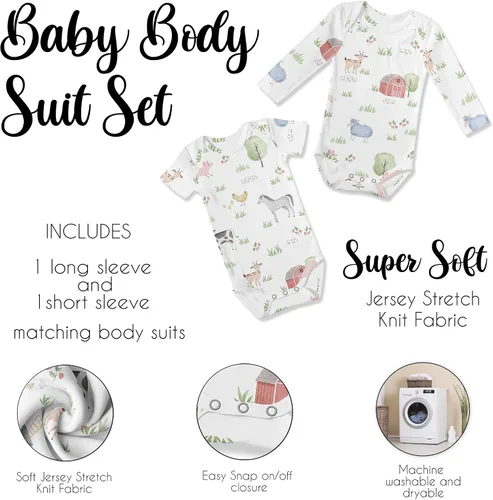 Miniatura 4 de Sweet Jojo Designs Baby Clothes Bodysuit Short Long Sleeve Newborn Infant Bodysuits