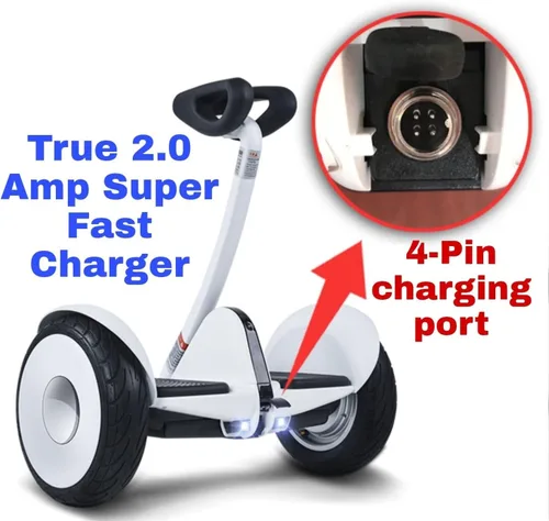 Miniatura 3 de Cargador de patinete eléctrico Suptopone 4 clavijas para Ninebot S/S-MAX/Mini PRO/Mini lite, cargador de batería de conector de 4 pines 63V 2A