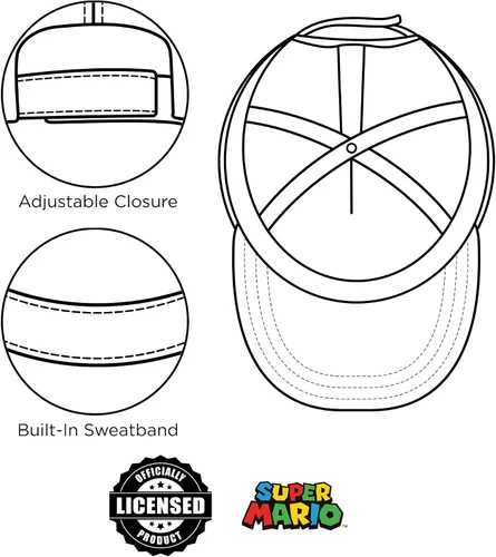 Miniatura 5 de Nintendo Boys Baseball Cap Super Mario Adjustable Kids Hat for Ages 4-7