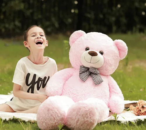Miniatura 5 de Poutmac Oso de peluche grande de 4 pies suave y gigante para novia, mujeres, niños, para San Valentín, Navidad, cumpleaños