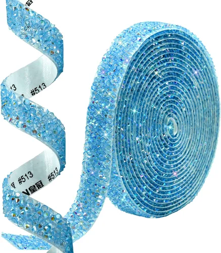 Miniatura 10 de Cinta autoadhesiva de resina negra con diamantes de imitación, 4 yardas, cinta de cristal brillante aplicable a bodas, cumpleaños, Navidad, fiestas