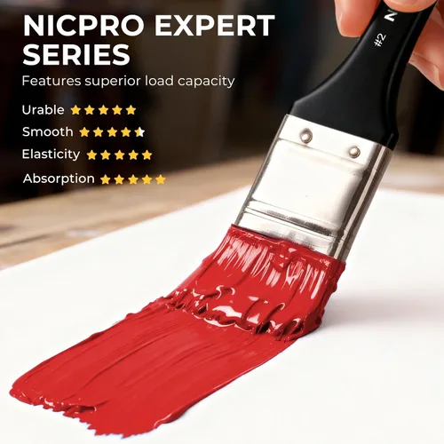 Miniatura 4 de Nicpro Juego de 26 pinceles de pintura, pinceles profesionales con cuchillo de paleta, pinceles de pintura para manualidades para pintura acrílica