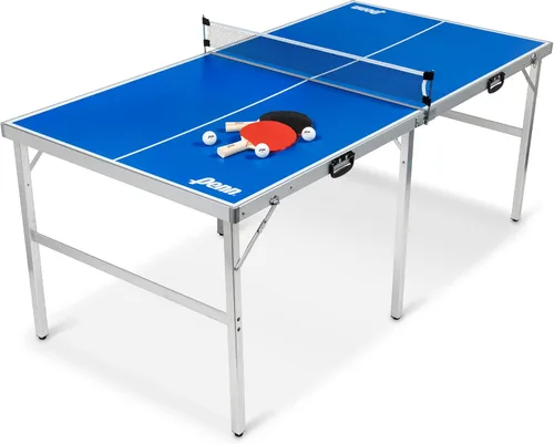 EastPoint Sports Penn Space Saver - Mesa de tenis de mesa totalmente montada de 6 pies x 3 pies, mesa portátil para interiores y exteriores con red,
