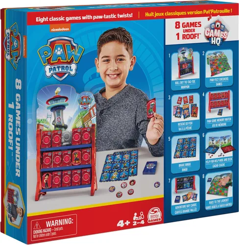 Miniatura 2 de Spin Master Games Patrulla Canina, juegos HQ Juegos de mesa para niños Damas Tic Tac Toe Memory Match Bingo Go Fish Juegos de cartas de Paw Patrol