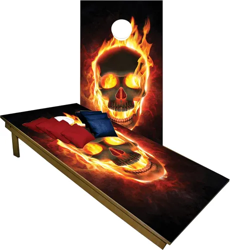 Miniatura 27 de BackYardGamesUSA Juego de tablas de cornhole de madera prémium hechas a mano – Serie Calavera – Hecho a mano en Estados Unidos, tamaño reglamentario
