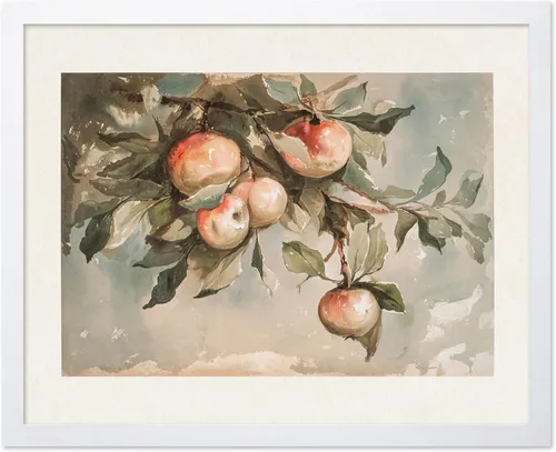 Miniatura 8 de Poster Master Póster vintage de estudio de manzanas, impresión retro de frutas muertas - Arte de acuarela - Arte de frutas - Regalo para hombres