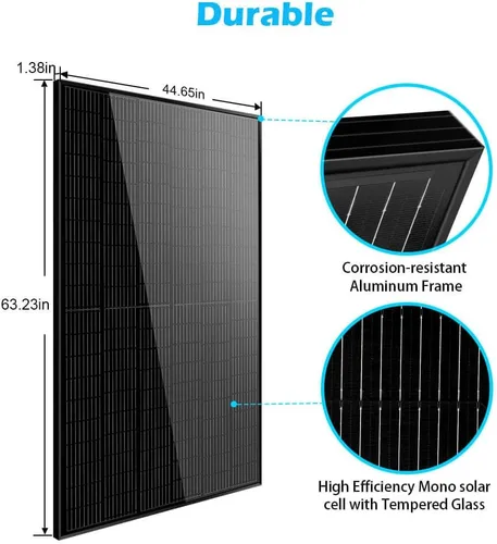 Miniatura 3 de SUNGOLDPOWER 8 piezas de paneles solares monocristalinos de 370 W, celda solar de grado A, impermeable IP68, panel solar de alta eficiencia