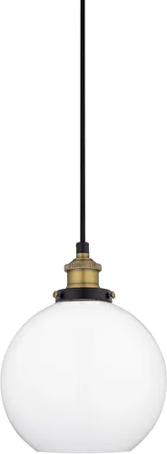Miniatura 10 de Linea di Liara Primo - Lámpara de techo de fábrica industrial con pantalla de cristal y cordón de tela expuesta, dosel de 5 pulgadas– Downlight