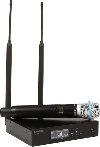 Miniatura 3 de Shure Transmisor de mano QLXD2/B87A con cápsula de micrófono vocal BETA 87A - para uso con sistemas de micrófono inalámbrico digital QLX-D, receptor