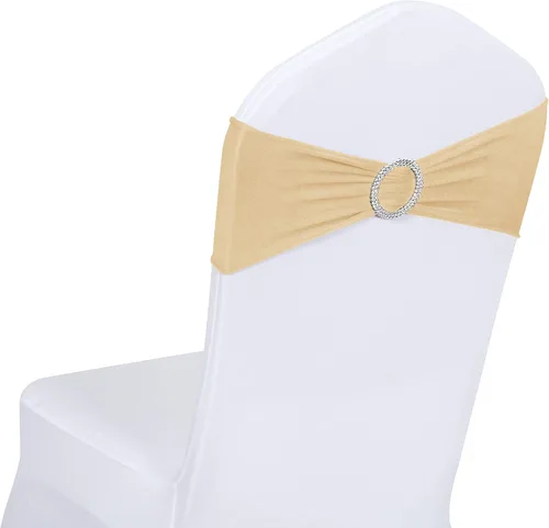 Miniatura 8 de Obstal 10 cintas elásticas de elastano para sillas de recepción de boda, bandas elásticas universales para silla con hebilla deslizante