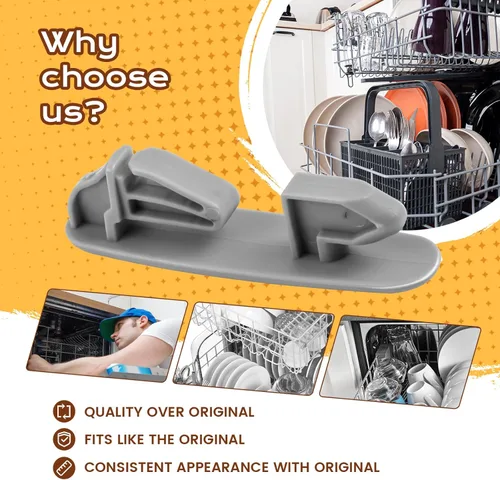 Miniatura 7 de WP8565925 - Tope de riel para lavavajillas compatible con Whirlpool Maytag Kenmore KitchenAid Crosley, etc., tope superior de riel deslizante