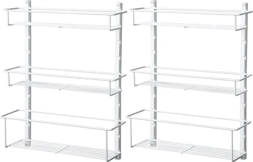 ClosetMaid Organizador ajustable de 3 estantes para especias, almacenamiento de despensa de cocina para puerta de armario o montaje en pared con